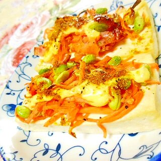 木綿豆腐ｄｅ❤ベーコンと彩り野菜のマヨカレー焼き❤